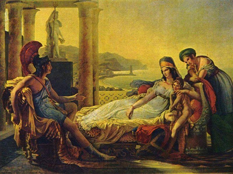 Baron Pierre-Narcisse Guerin Aeneas tells Dido the misfortunes of the Trojan city France oil painting art
